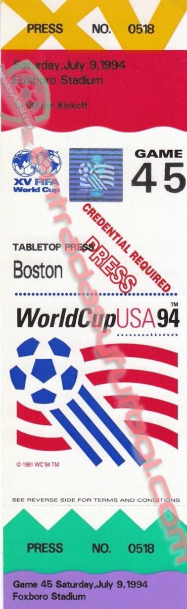 entradasyfutbol's tweet photo. 📆 9 de julio 1.994

🇮🇹@azzurri 2-1 @SeFutbol 🇪🇸

🏟️ #FoxboroStadium #Boston
🏆 1/4 Final #Mundial94

📢📢 https://t.co/M333oD1ob4

#entradas #tickets #futbol #collector #footballticketcollector #footballtickets #uefa #fifa #spain #españa  #ESP   #usa #gijon https://t.co/oUb0nGn0Qn