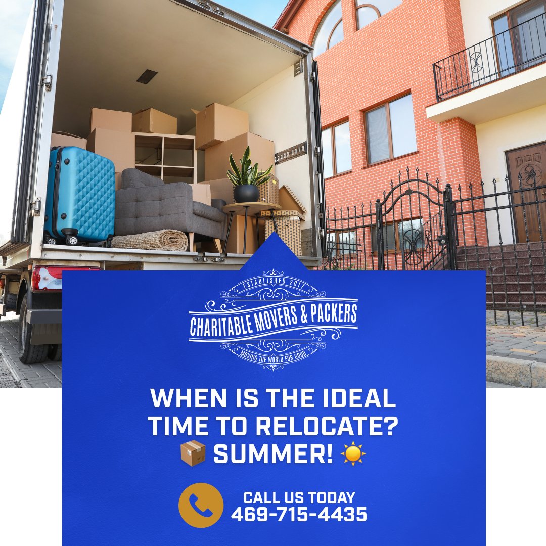 CharitableMove's tweet image. Summer is often considered the best season for a move, and for good reason! The pleasant weather and longer daylight hours make it a popular choice for many individuals looking to embark on a new adventure.
charitablemovers.com

#RelocationTips #SummerMove #NewAdventures