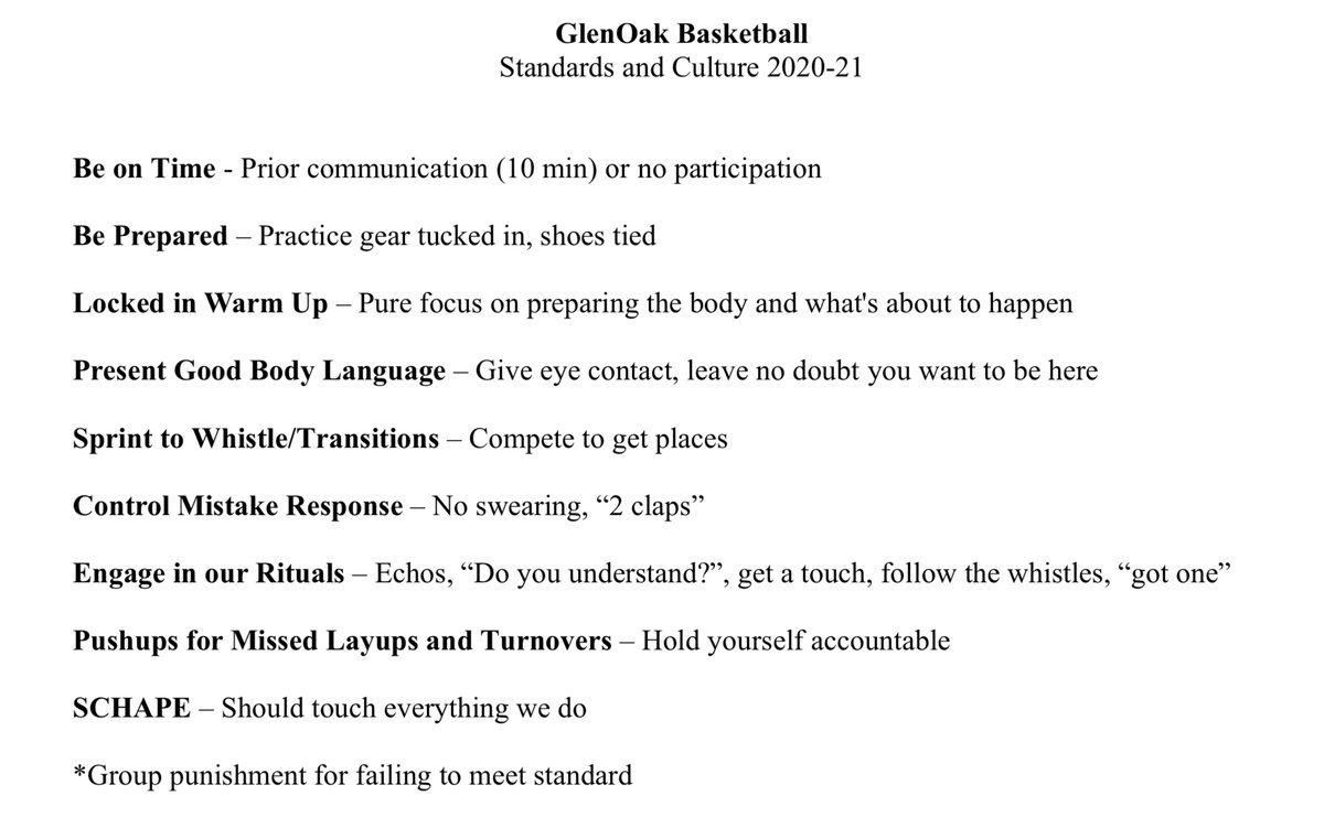 CoachHackGO's tweet photo. Examples of standards and rituals to use with your team https://t.co/j8u6Eb7pl6
