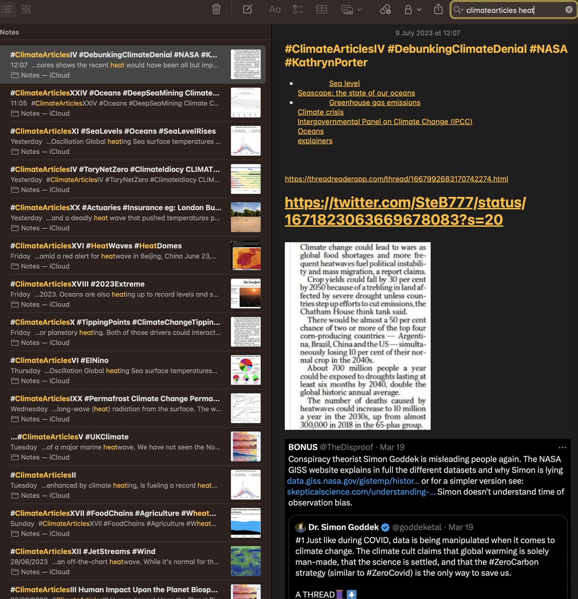 MarcusFitzsimon's tweet photo. in the last month I started #ClimateArticles notes off, and now have over 1,000 articles highlighting the dire, *RIGHT NOW* impacts of global warming https://t.co/6NCveYAr6H