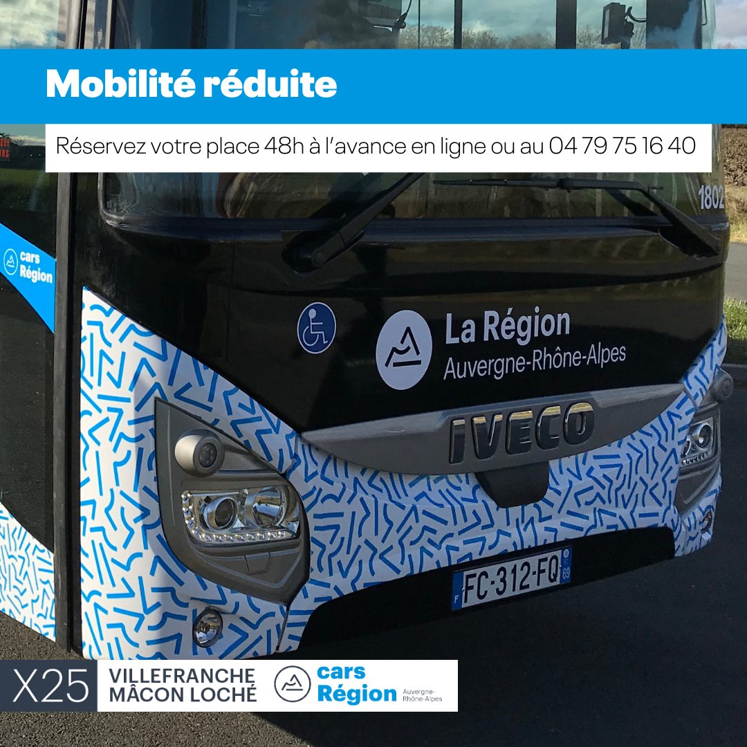 L25_CarsRegion's tweet photo. Votre ligne X25 est accessible aux Personnes à Mobilité Réduite 🦽 Pour cela, réservez 48h à l’avance en téléphonant au 04 79 75 16 40 📞 ou en remplissant notre formulaire en ligne 👇🏻
https://t.co/OXhE5G2MTF https://t.co/RfsYJwpiIv