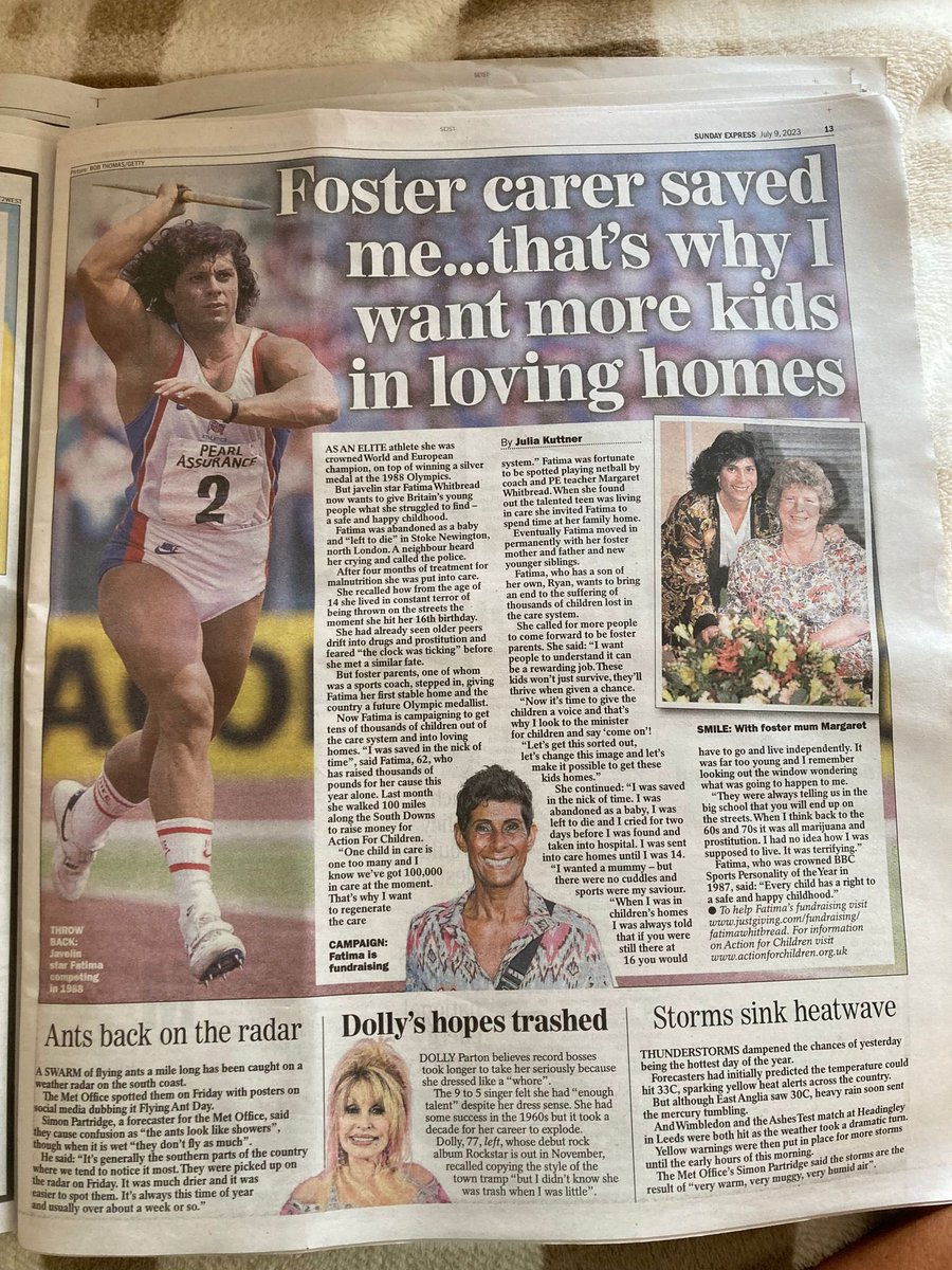 This article in the Sunday Express is a poignant read and highlights the importance of foster carers, with my past as an example of how it can help transform a child’s life 🙏🏽