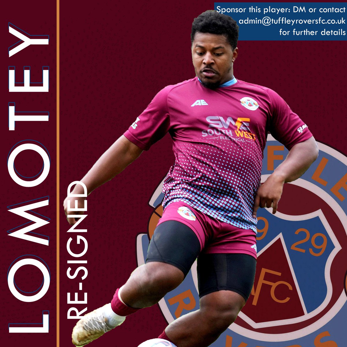 Sometimes old, sometimes new, here’s a signed player, in claret &amp; blue!

Capable of unleashing thunderbolts &amp; 3rd highest scorer in 23/24, we are pleased to confirm <a href="/yesh_lomo/">Señor Senior snr</a> has resigned on <a href="/HellenicLeague/">Hellenic League</a> forms. 💜💙💜

The latest signing confirmed for 23/24 &amp; more to come!