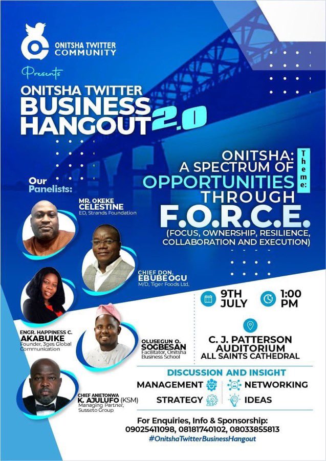 TheMacwritesCoy's tweet photo. Well done @OgbajiIfeanyi, Alaigbo is proud of your courage and strength to put this event together.
Telling our stories and embracing our heritage is what Alaigbo is in dire need of now.
Well done once again.
#onitshabusinesshangout
#macwrites https://t.co/s3t0uZnfkI