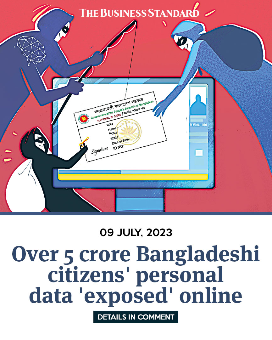 tbsnewsbd's tweet photo. Over 5 crore Bangladeshi citizens' personal data 'exposed' online
#personaldataleak #dataleak #cybersecurity #CyberHacking #governmentwebsite #Bangladesh #TBSNews https://t.co/Ar1A5LEWPe
