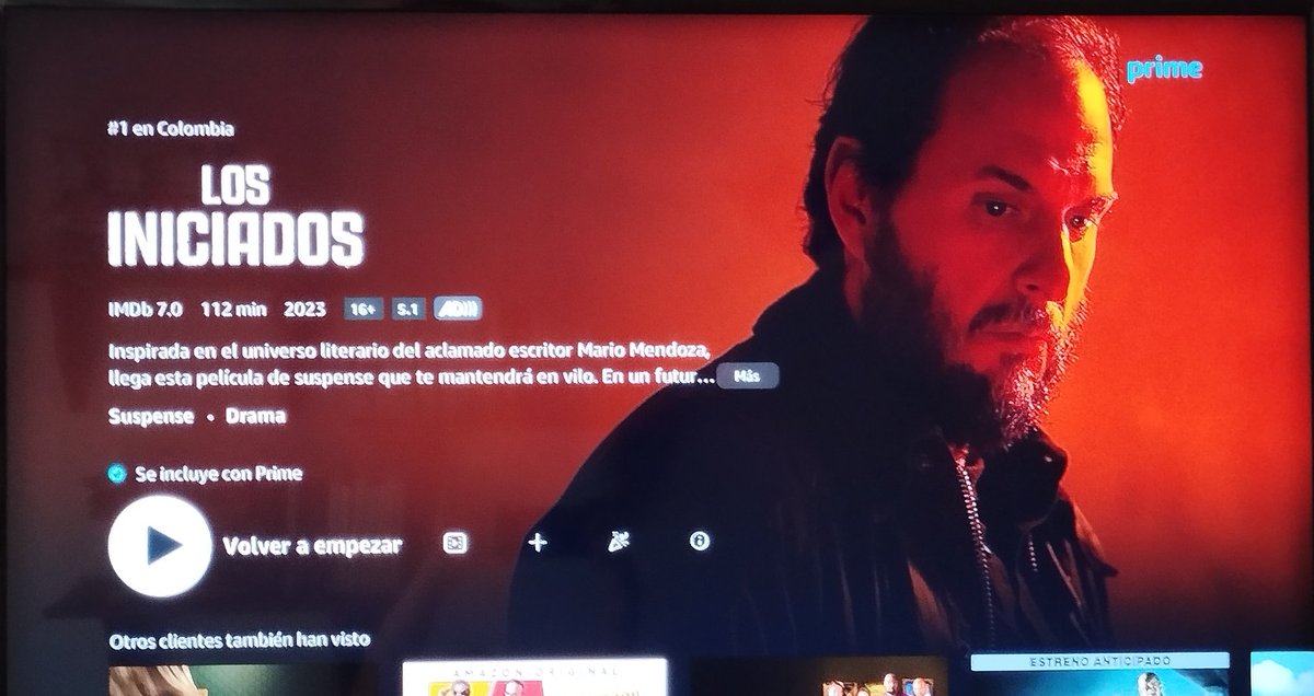 ¿Ya vieron #LosIniciados? Vayan ya a ver Los Iniciados en @PrimeVideoLat

Guion, fotografía y edición insuperables. @SoyAndresParra, qué crack. @ariajaraa, una fuerza actoral estupenda.

Qué orgullo este cine colombiano. #MarioMendoza @LectoresM_M @PlanetaLibrosCo