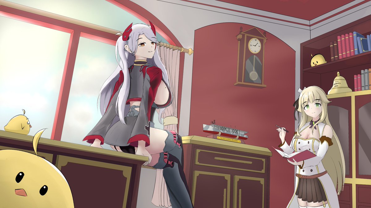DefrostXenom's tweet photo. #AzurLane5thAnniv

"2 years ago, in the office."

My first time entering the game right at the microlayer medley rerun (which i ignored xD), so many memories I had, i thank Aurora and Eugen for being the backbone of my fleet until now. they were amazing as warships and as girls https://t.co/fd5pji8lGe