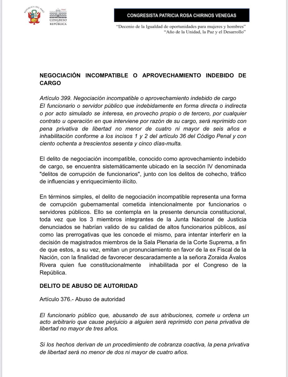 No podemos permitir que la JNJ sea utilizada para hacer lobbies políticos y menos aún q pretendan desesperada e inconstitucionalmente salvar a quien violó la Constitución. Es por ello q he presentado DC contra Imelda Tumialán, María Zavala y Antonio De La Haza Barrantes,