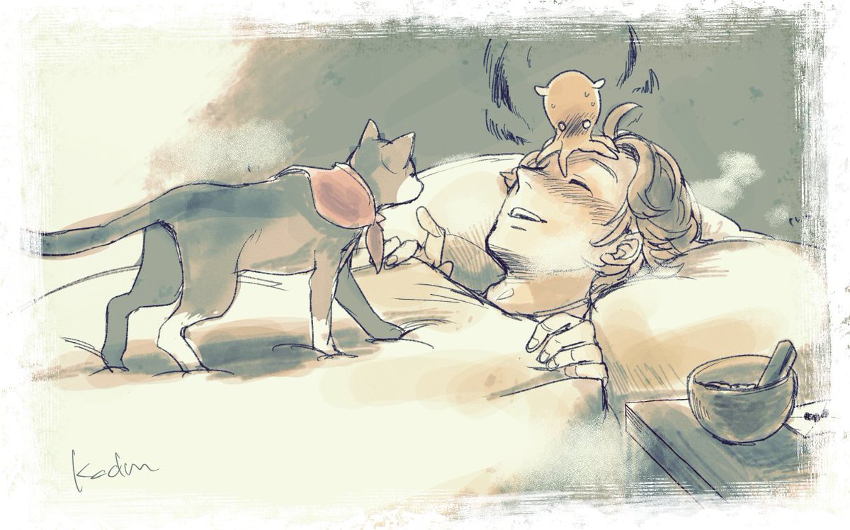 【風邪】【旅たこ君🐙】
「茹でだこになっちゃうよ」

#オクトラ1d1w