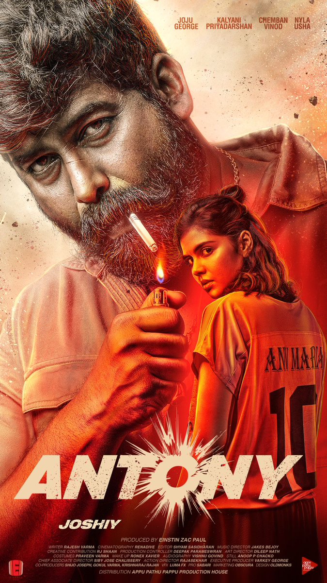 UrsVamsiShekar's tweet photo. The Electrifying FL of #Antony feat. #JojuGeorge & @kalyanipriyan π«°π½β€οΈβπ₯
Brace yourself for the ultimate showdown! #AntonyFirstLook
#Joshiy #ChembanVinod #KalyaniPriyadarshan #EinstinMedia #AppuPathuPappuProductionhouse https://t.co/DDP5MnLZPE