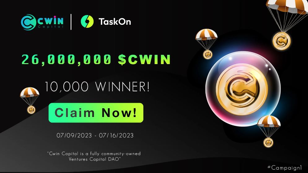 Paradizeid's tweet photo. Airdrop 26M $CWIN for the FCFS 10,000 people to complete the task.
https://t.co/QRsgC2fJ92 https://t.co/ohtYXS4MS7