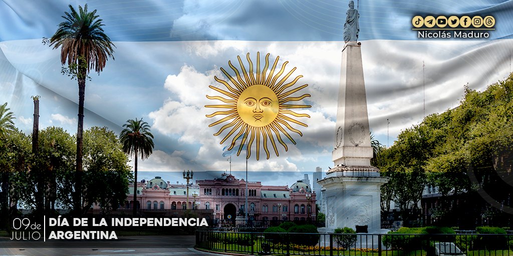 Hace 207 años Argentina surgió como nación libre, rompiendo con el colonialismo y declarándose una República independiente. Abrazamos al valiente Pueblo de San Martín, con el que nos une los supremos ideales de la Patria Grande.