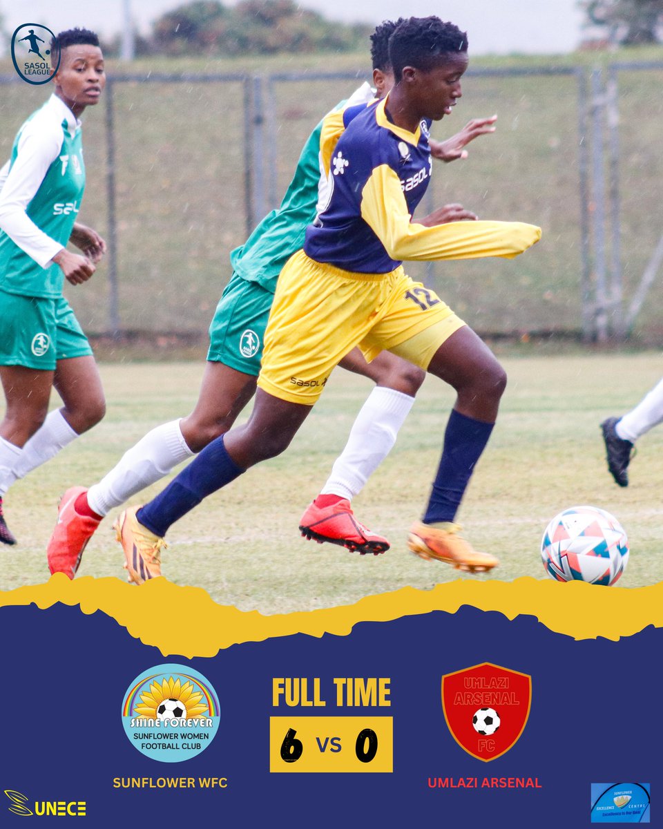 Full Time!!!
Comfortable win at Home

#sasolleague
#sasolwomensleague
#sunflower #sunflowerwfc 

📸 @dirh_moments / @kznphotography5