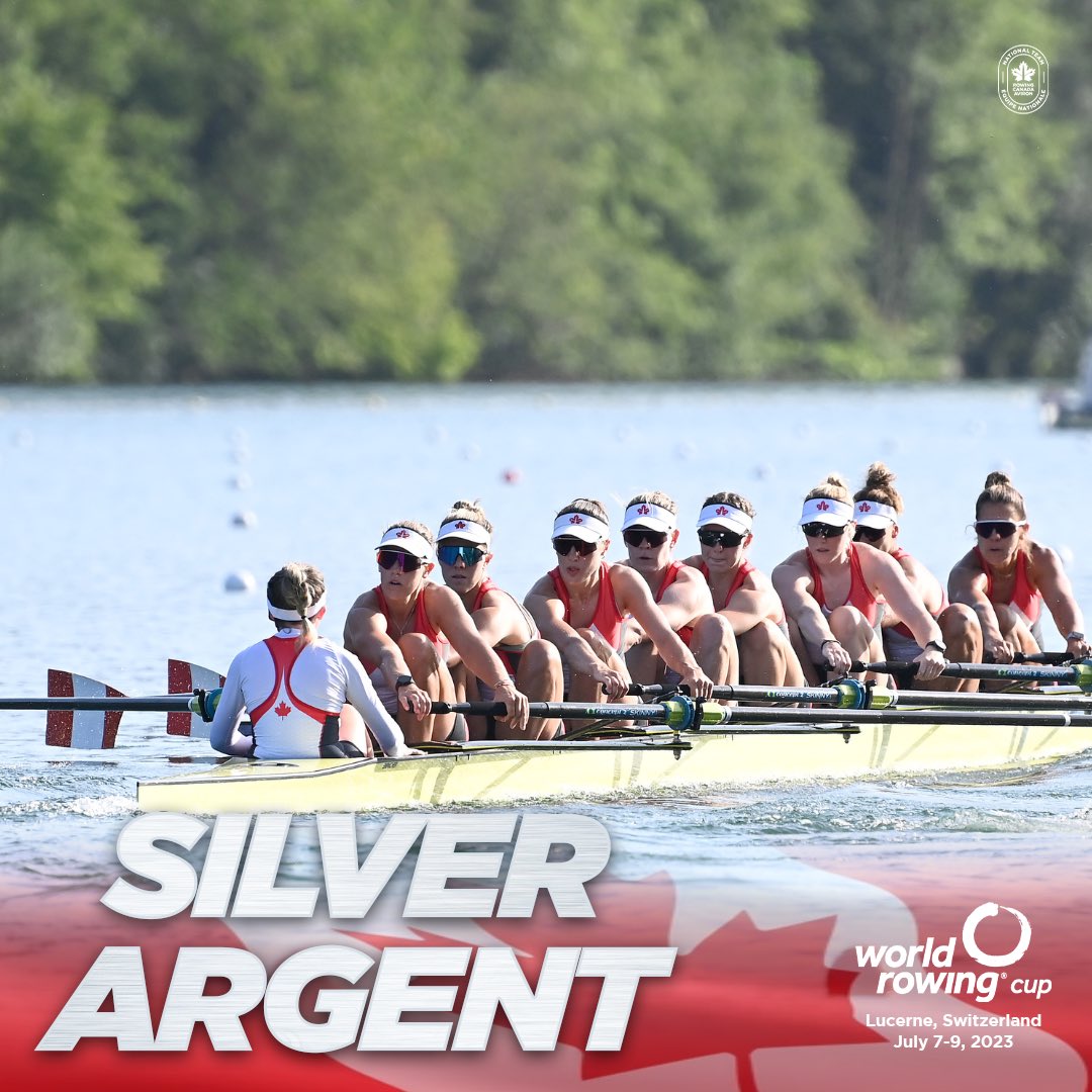 🚨MEDAL ALERT 🚨 
Women’s Eight takes 🥈@WorldRowing Cup III in Lucerne 💪 
GBR win gold and AUS in bronze 

#UnitedbyWater #RowingCanadaAviron #WRCLucerne #WorldRowing #TeamCanada