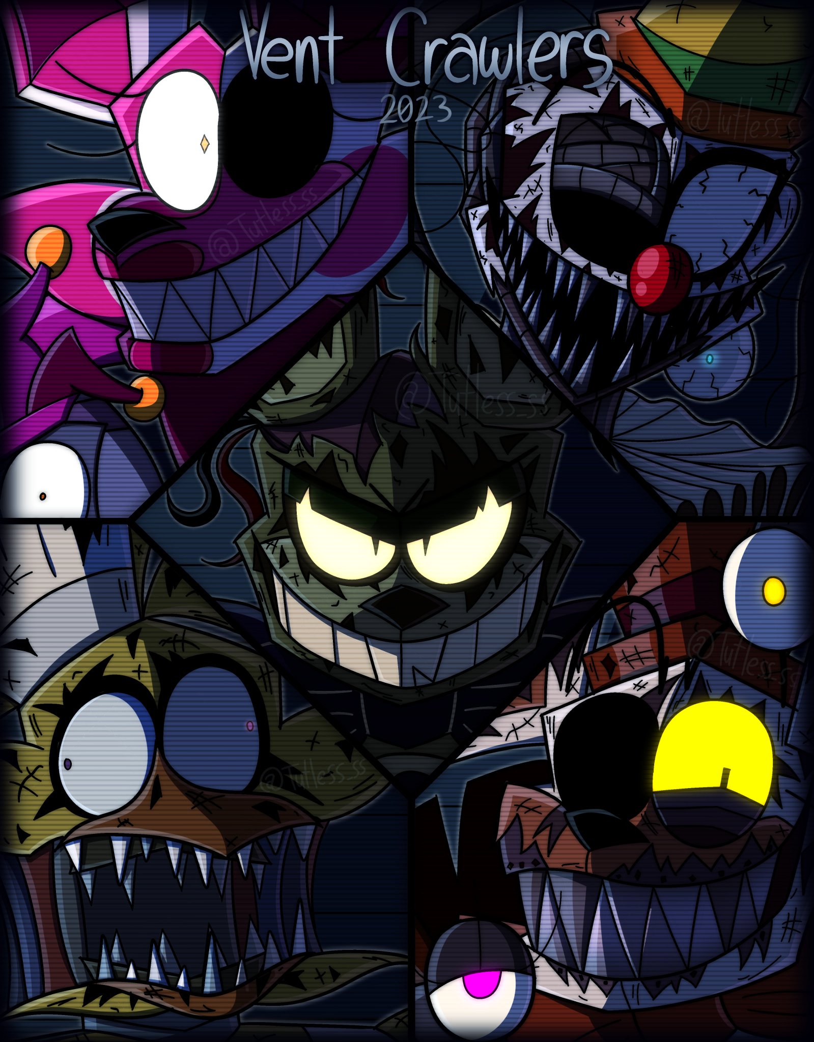 corruptedproductions commissions closed on X: Fnaf 1/ Ghostbox animatronic  redesigns This took like a month to finish  / X