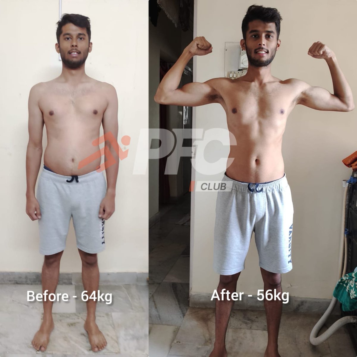 SomeshPal's tweet photo. ❗️❗️ Transformation Alert ❗️❗️

Weight : 63.85kg to 56kg
Time taken : 12weeks
Waist: 34 inches to 28 inches
Navel : 34 to 29.8inches
Hip : 37 to 34.5 inches

✅️ Devendra managed his fitness journey along with having an IT job and also enjoying travel to GOA and other places. https://t.co/1pag0RgXff