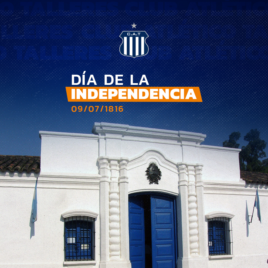 ¡Feliz día de la Independencia! 🇦🇷

El deseo de toda la comunidad de #Talleres por una #Argentina con progreso, equidad, independencia y libertad 💙