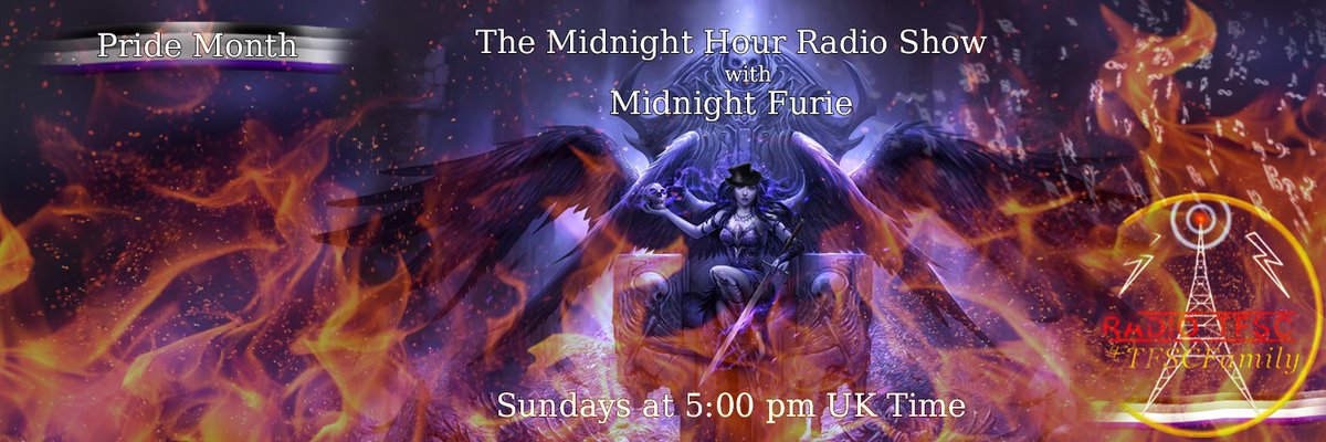 #Furieans On today's #TheMidnightHour #RadioShow 
@1AMTR1N1TY 
@LNYTNZ #Uplifting 
@Atmozfear
#BigRoom #Hardstyle #NewMusic #DisabilityPride #TFSCFamily #Furielicious 
@RadioTfsc 
@tiger_records @dirtyworkz @Q_dance @ChatsongMusic @ITHERETWEETER1 @936Arrow @dorner_martina
