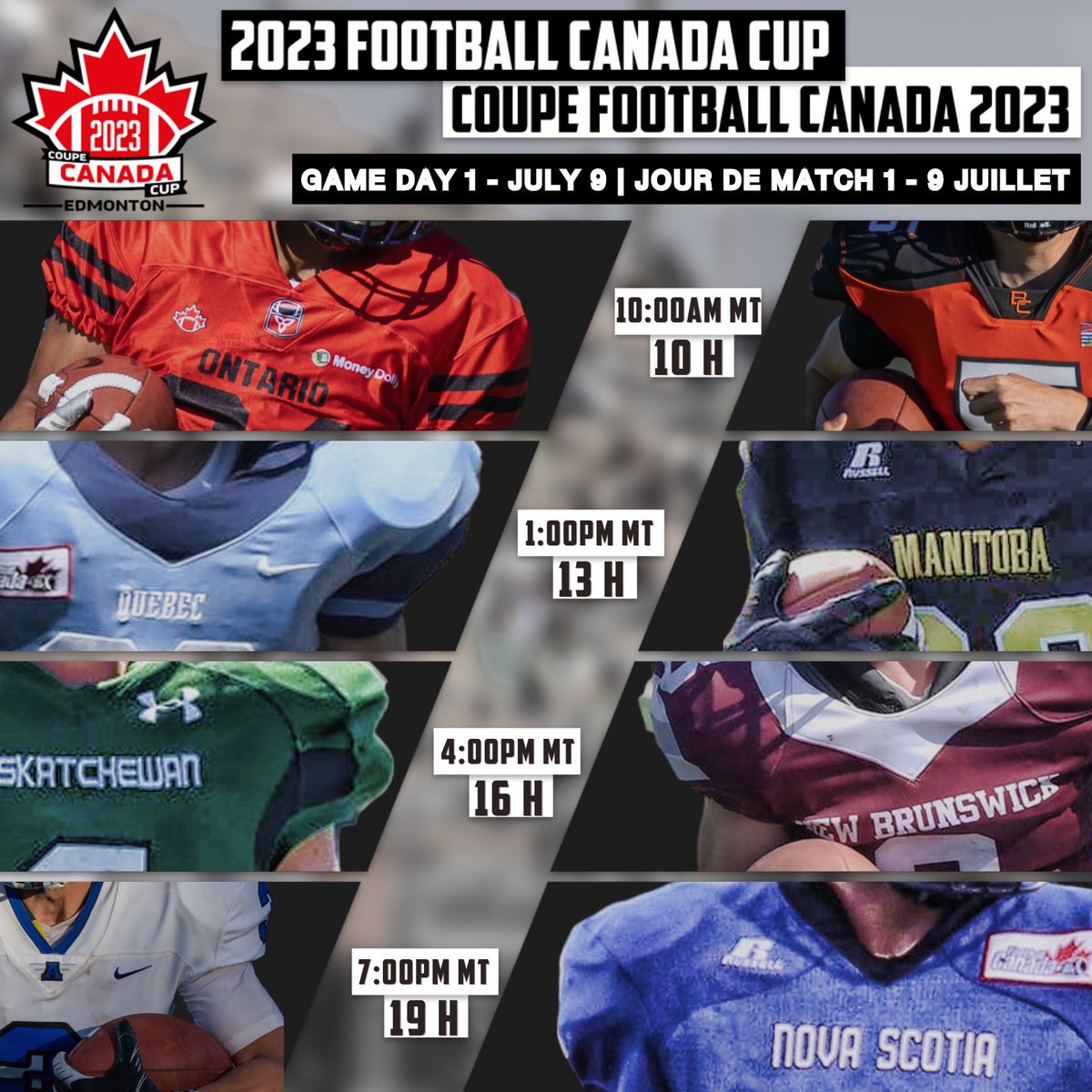 FootballAlberta's tweet photo. Good luck to all the teams as they kickoff Football Canada Cup 2023. 
🏈🏈
#football #footballalberta #fcc2023 #footballcanadacup2023 https://t.co/atflpAp48n