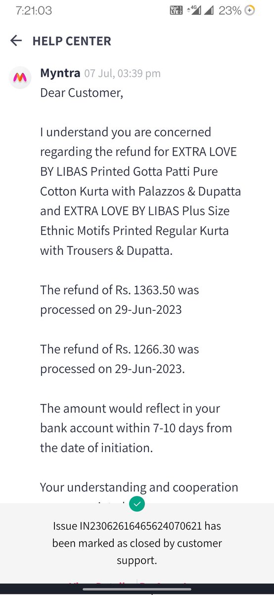 Abhishek_170492's tweet photo. @myntra @MyntraSupport 
It had passed a month...
First you cancel the order without giving any info...later you initiate the refund on but I haven't received any refund... After you apologize for the delay and reinitiate the refund on 29 June but till now I haven't received it. https://t.co/87LYWVSYUl