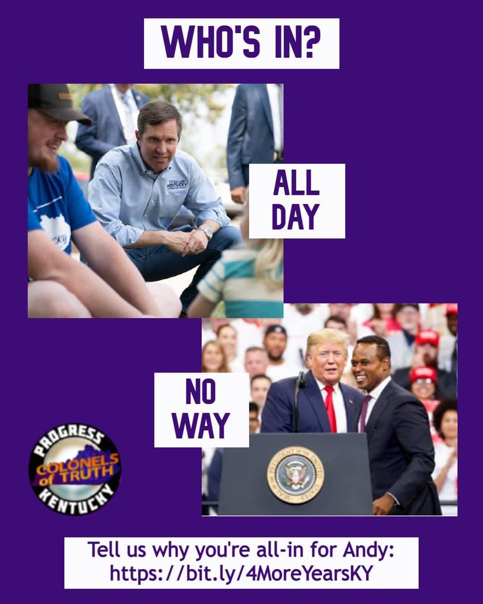 WHO'S IN? We need 4 more years of competent, compassionate leadership for our commonwealth. We can't afford the radical Dan Cameron dragging us backward. 

Share your views and join our effort!  bit.ly/4MoreYearsKY