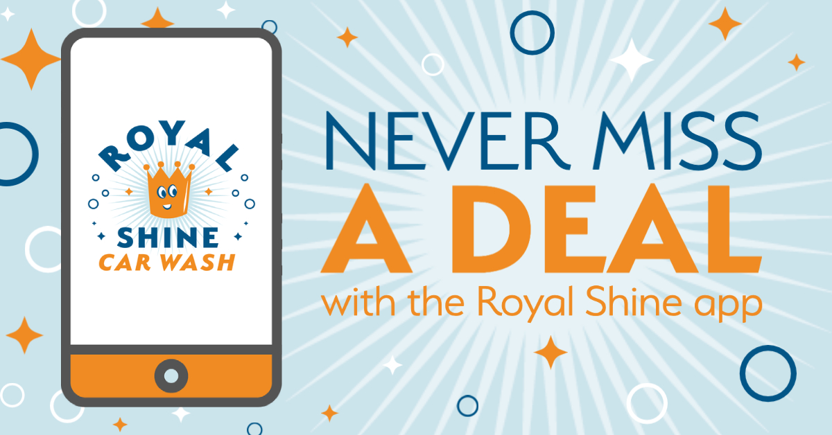 Did you know you can get our latest #deals directly on your phone? Download the #RoyalShine #app to get push notifications with news and promotions so you never miss a chance to shine! #carwash  #carcare