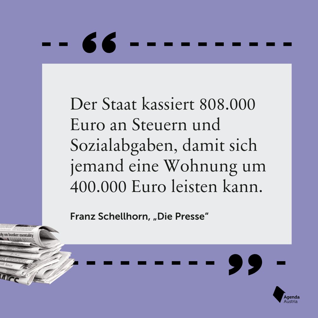 Wer heutzutage eine #Immobilie kauft, der zahlt zuvor #Steuern und Abgaben für drei Generationen.

Hier noch einmal abzukassieren hat mit Gerechtigkeit wenig zu tun, auch wenn die #Inflation den Wert der Immobilie auf über eine Million Euro treiben sollte.