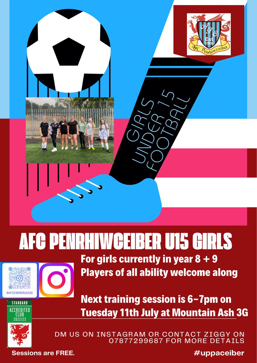 AfcPenrhiwceib1's tweet photo. Really pushing to make this work. Under 15 girls based in Mountain Ash open to players of all ability whether just starting out or if looking for a new club #wegoagain #comejoinus #ceibergirls #uppaceiber https://t.co/oi9R1TnCNx