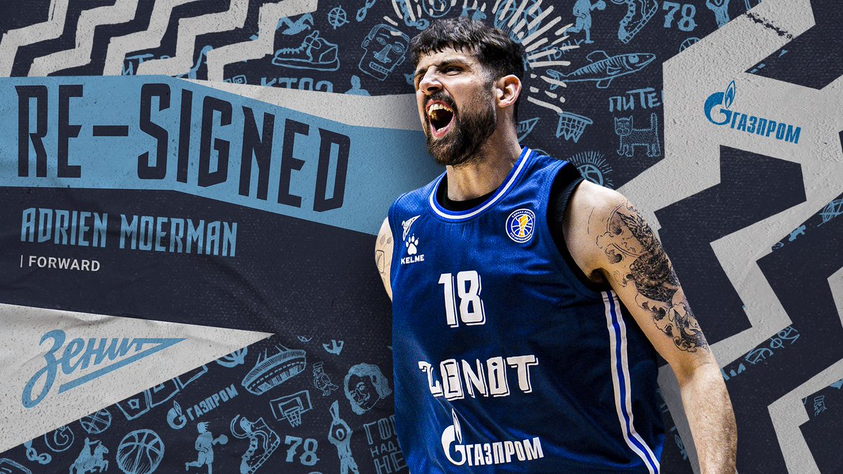 zenitbasket's tweet photo. Adrien Moerman stays at Zenit for one more year ✍🏽

It will be great to be seeing you again, @moerman42 ✊🏽 https://t.co/B6C6oxVe1N