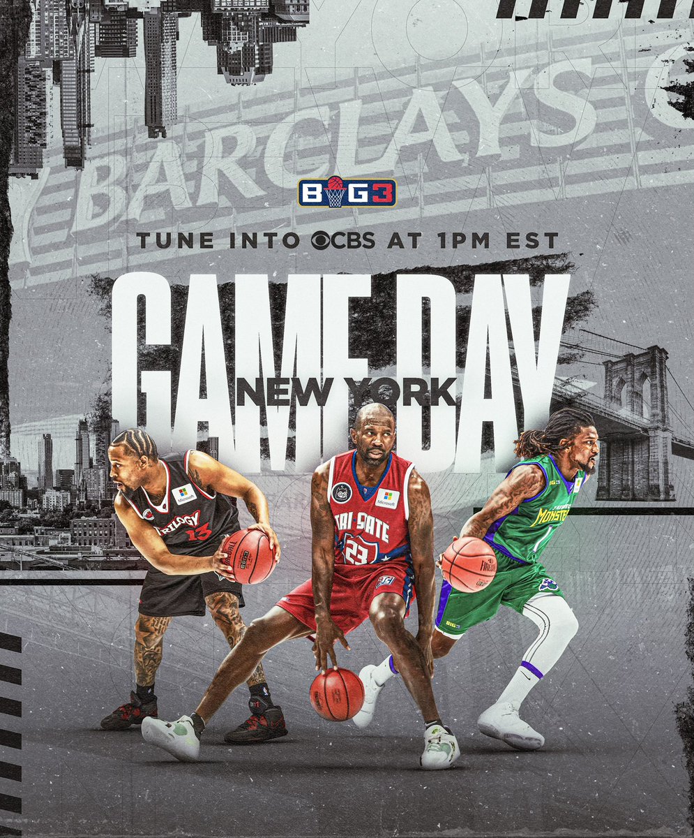 thebig3's tweet image. It’s GAME DAY, NY! Tune in at 1 PM ET on @CBS 🔥