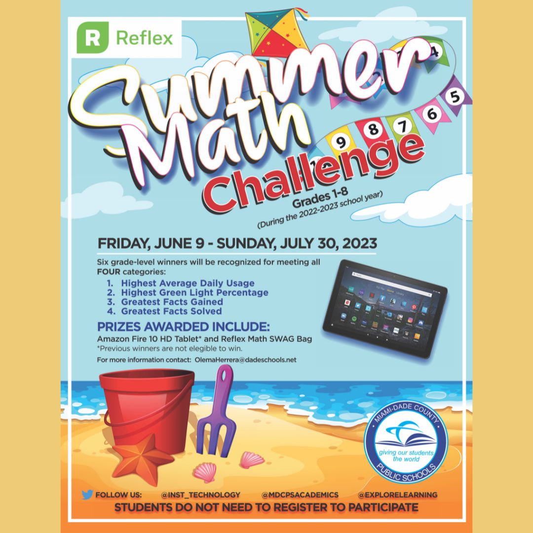 Attention students! Don’t forget to join @MDCPS’ Summer Challenges for an opportunity to win big! #MDCPSReady