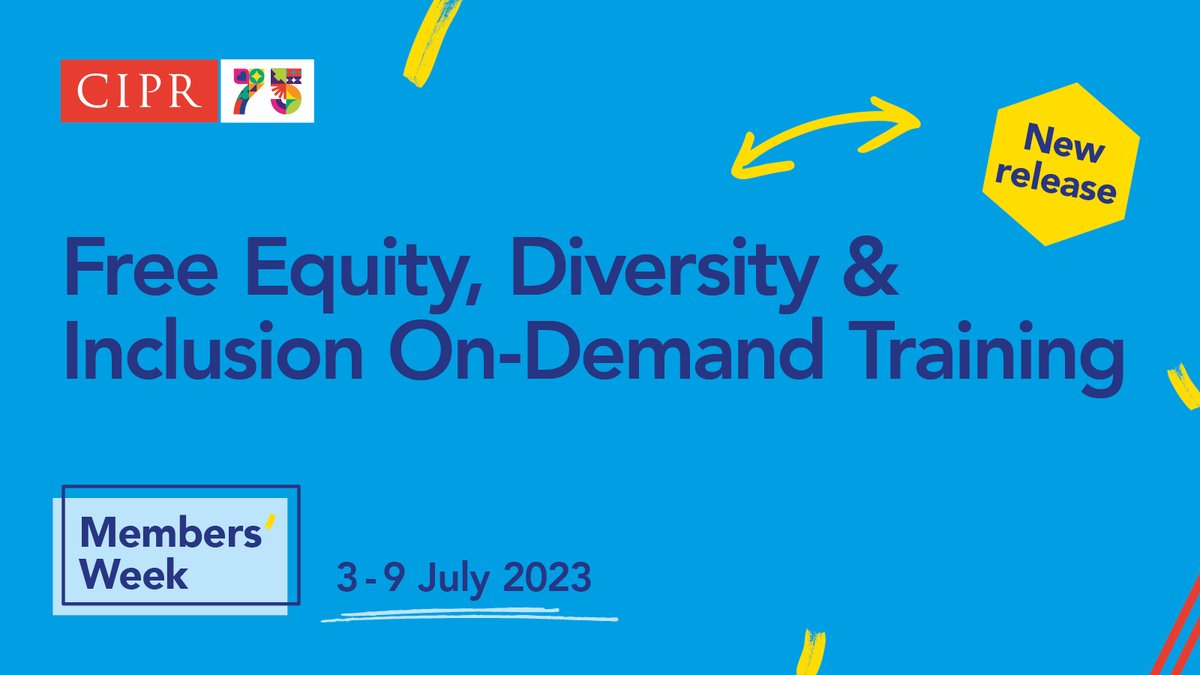CIPR_Global's tweet photo. We listened to your feedback and continued to develop our free-training programme. The new EDI series features three practical and informative modules on inclusive communications, inclusive language and allyship in public relations.

https://t.co/QjL2E8gumq #JoinCIPR https://t.co/tN1ZxkkM9g