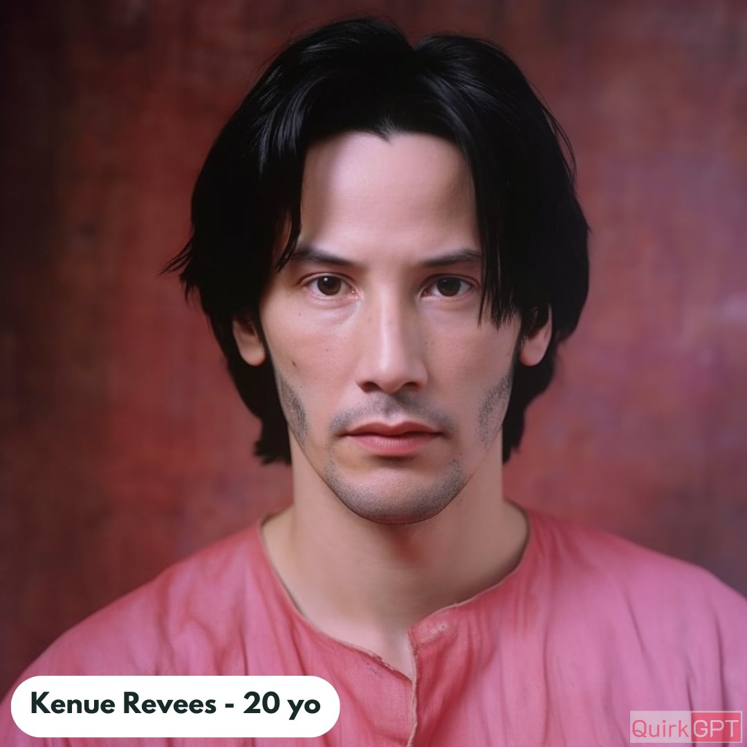 quirkgpt's tweet photo. Through the years, Keanu Reeves has been a constant source of inspiration. AI celebrates his incredible journey from a curious child to an iconic figure. #TimelessInspiration #JourneyOfLife #kenuereeves #johnwick #aiart #digitalart #quirkgpt https://t.co/mS2tX2koSg