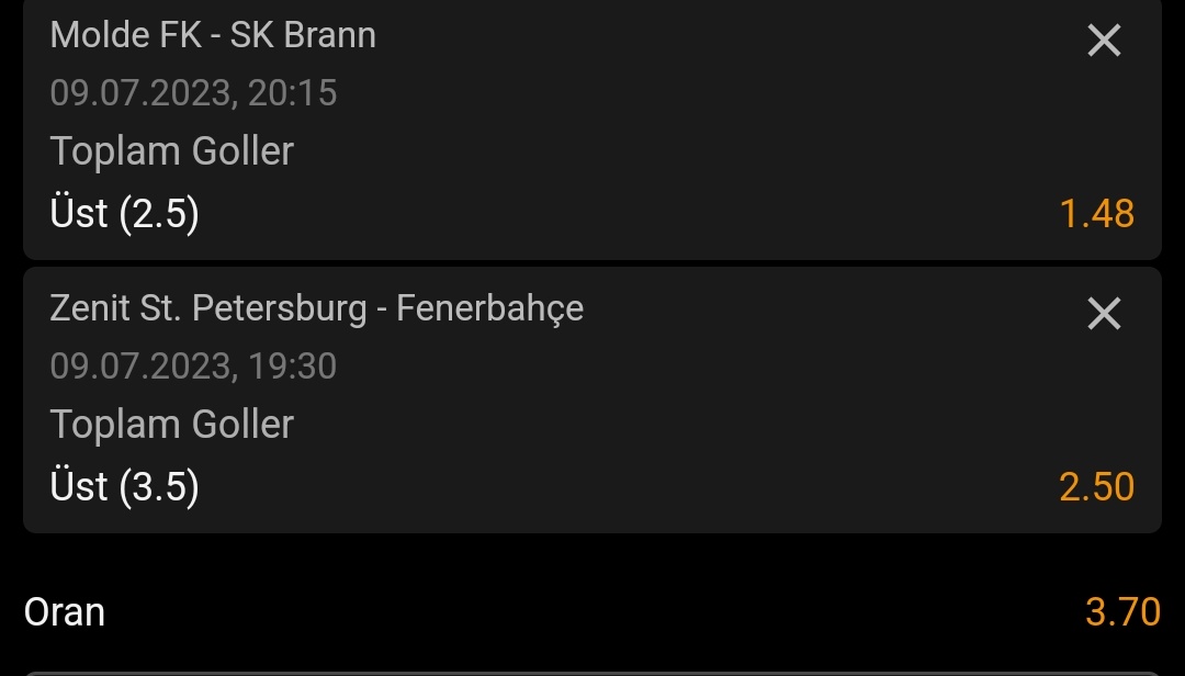 Günün Kombini#

Toplam Oran: 3.70 

Herkese bol şans ☘️

Yavaş Yavaş Şunlar Tutmaya başlasın 

Sezon Yaklaşıyor ❤️