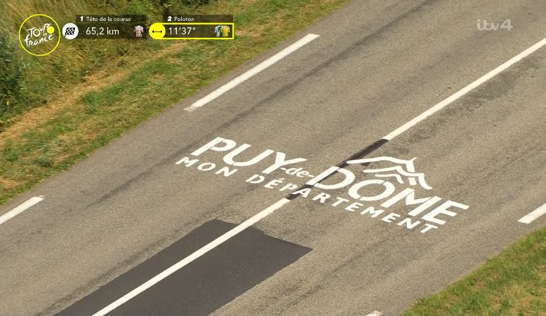 Welshracer's tweet photo. #TDF2023 #CouchPeloton They write the destination for finish as the riders cannot look up and read the signs in French #MadeUpFact https://t.co/UjkVy4Y2Gq