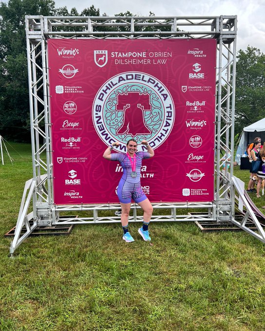 Signed up for #philadelphiawomenstriathlon 3 weeks ago and @delmosports did not disappoint. What a fun<a href="/tag/philadelphiawomenstriathlon"class="tags">#philadelphiawomenstriathlon</a>