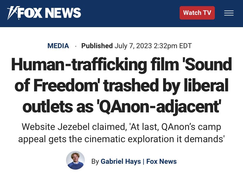 Did you know that the United States has the number-one demand for child exploitation material and is in the top 3 for destination countries for children who are trafficked? Millions of children are trapped in sex slavery.

I saw Sound of Freedom and it’s mind boggling how the