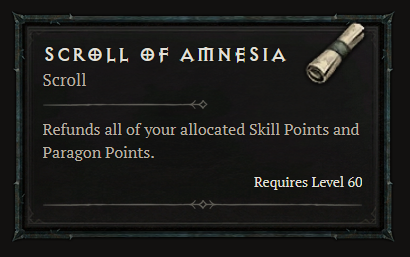 Wowhead's tweet photo. Scrolls of Amnesia, which allow you to fully refund all Skill and Paragon Points at once, are coming in Diablo 4 Season 1!

#DiabloIV #Diablo 

https://t.co/25NxmrVHza https://t.co/KsAt9VtVU2