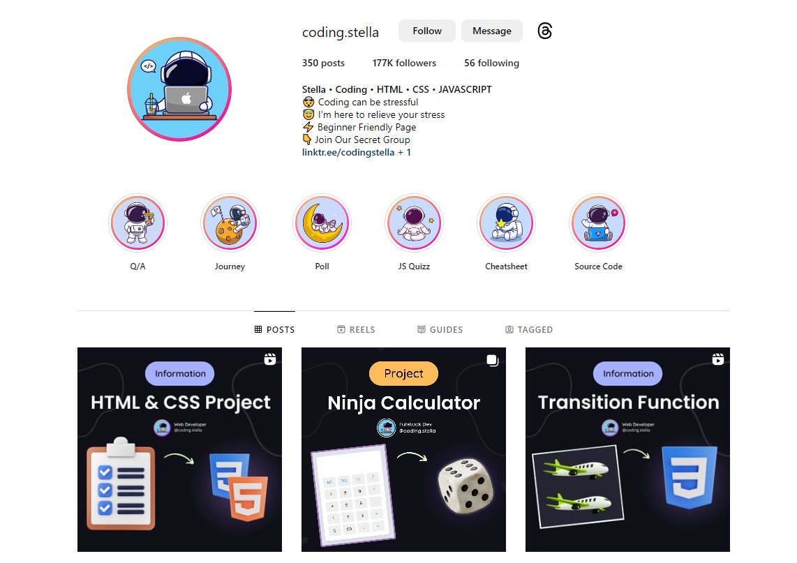 tarasi7261's tweet photo. Another #instagram account for #webdeveloper
Coding Stella - A fellow #developer to relieve our stress.
Recommended for #begginers. https://t.co/W1w7Aa8Zxq