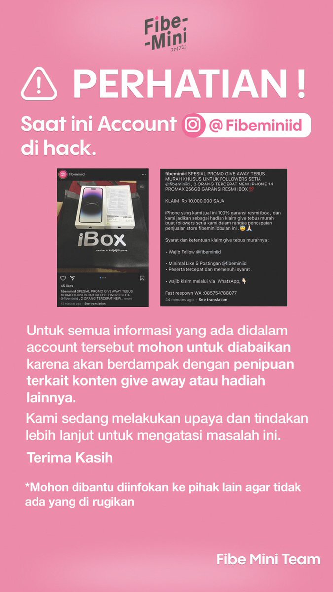 fibeminiID's tweet photo. Please be aware https://t.co/6YAKB0O3VM