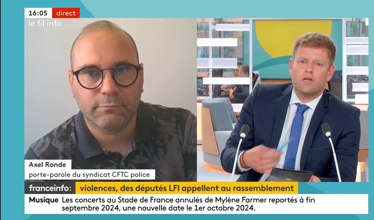 AxelRonde's tweet photo. Mon intervention sur Franceinfo TV concernant la manifestation de samedi dernier.
#CFTC #Police #FDO https://t.co/1Ex1nn4ZVq