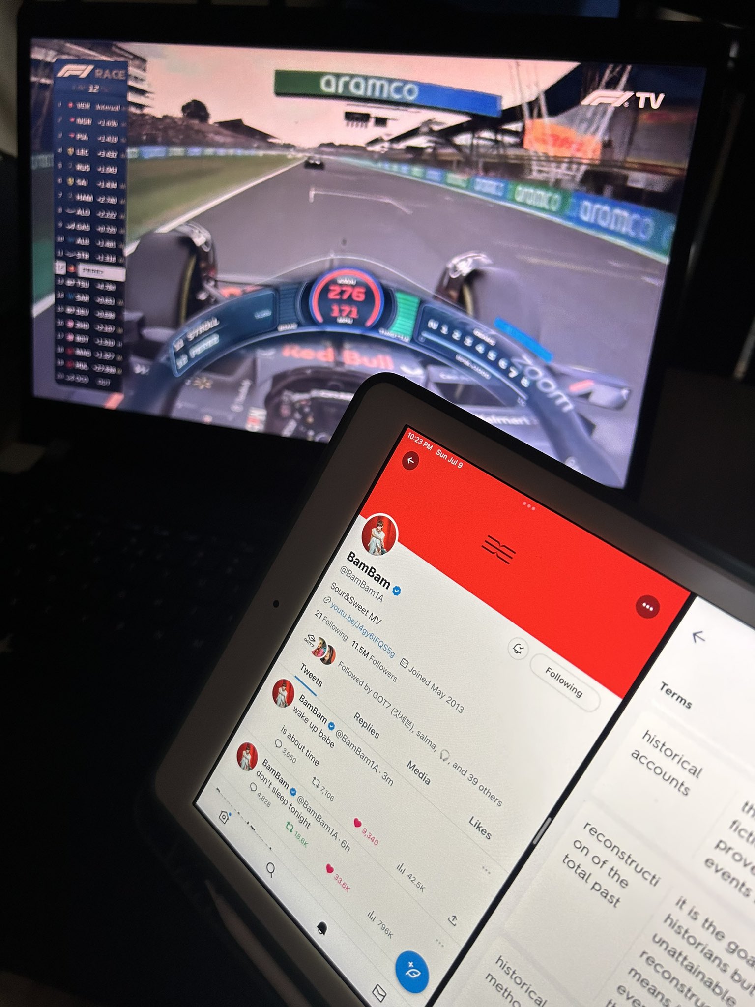 bree 🏎️ on Twitter "master in multitasking with f1 in the main screen