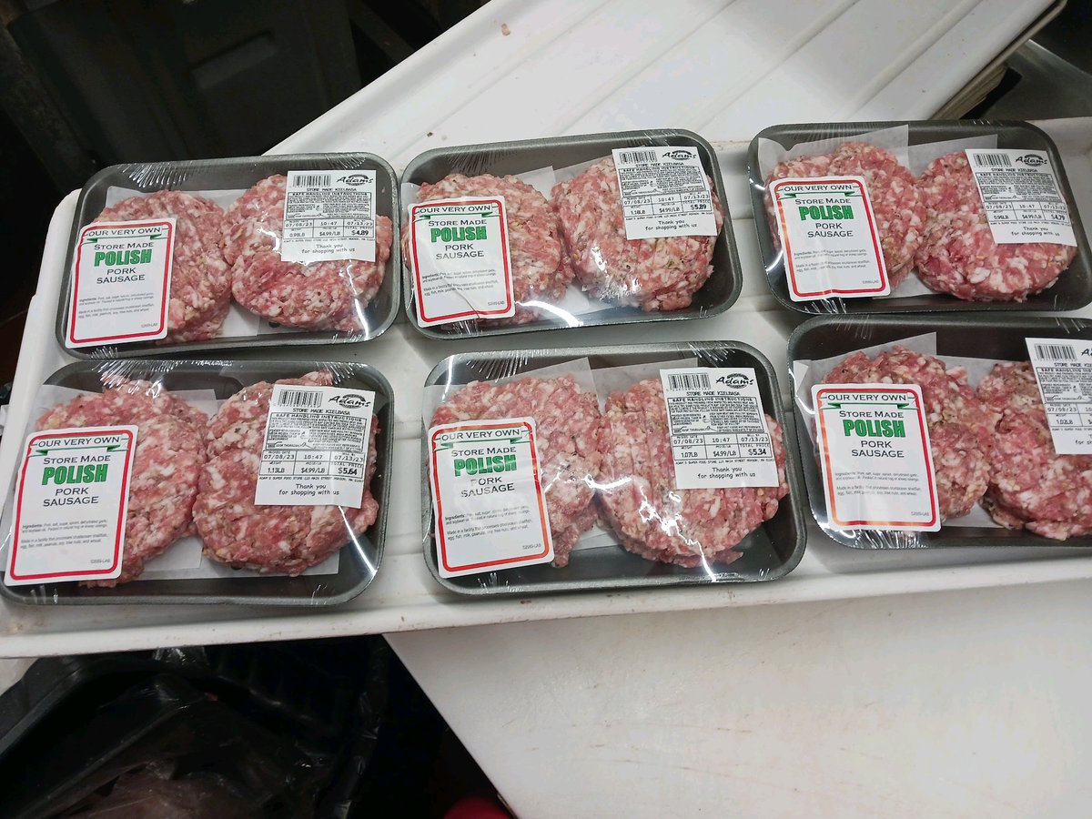 AdamsMarkets's tweet photo. Our Meat Team in #MonsonMA is getting custom for you! #StoreMade kielbasa patties and sweet sausage kabobs with onions and peppers. #GetYourGrillGoing https://t.co/wnLlVsHjW2