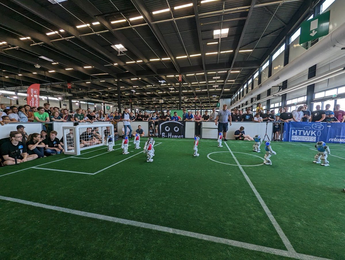 RoboCup SPL League (@robocupspl) on Twitter photo Add another trophy to the case! B-Human wins the RoboCup SPL 2023 tournament with a decisive 9:0 victory over past champion HTWK Robots (<a href="/naoteamhtwk/">Chuck, Nao-Team HTWK</a>)
This victory represents <a href="/pennybhuman/">Penny von B-Human</a>'s 10th SPL championship since 2009! Add another trophy to the case! B-Human wins the RoboCup SPL 2023 tournament with a decisive 9:0 victory over past champion HTWK Robots (<a href="/naoteamhtwk/">Chuck, Nao-Team HTWK</a>)
This victory represents <a href="/pennybhuman/">Penny von B-Human</a>'s 10th SPL championship since 2009!
