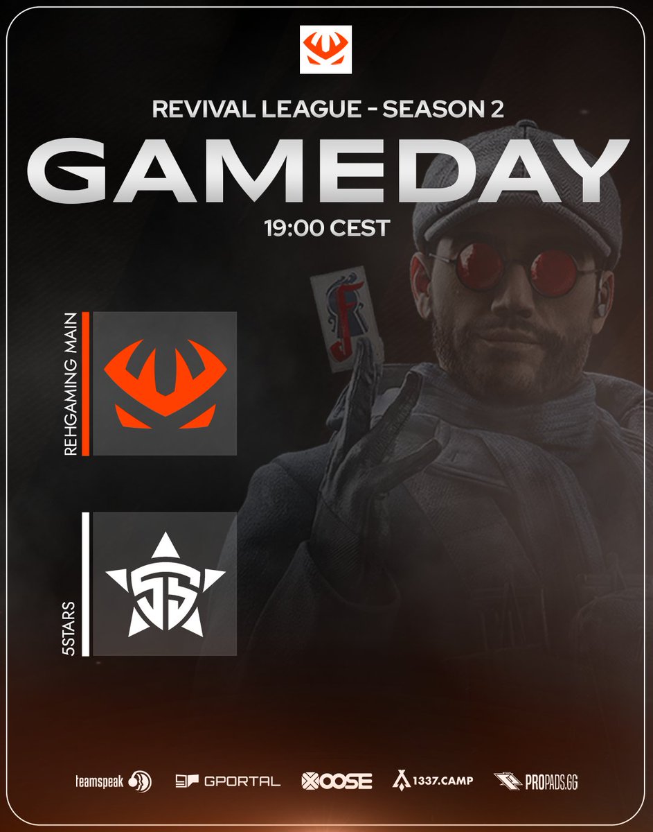 Unser R6 Main Team tritt gleich in der <a href="/RevivalLeagueR6/">Revival League</a> gegen <a href="/5StarsEsport/">5STARS</a> an 🔥💪

🎮 Rainbow Six Siege
🏆 Revival League - Season 2
⏰ 19:00 Uhr
🆚 <a href="/5StarsEsport/">5STARS</a> 

🦌 Lineup
<a href="/BuniiR6/">Bunii</a>
<a href="/R6Tortilla/">Tortilla.REH</a>
<a href="/GaaaaaapZ/">GapZ</a>
@metaLyghz 
<a href="/sahne_schnitte/">SahneDieSchnitte | Pyr0n-_-</a> 

Wir wünschen euch viel Erfolg!🧡