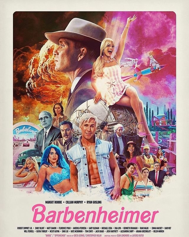 CinesUnidos's tweet photo. El multiverso de Barbenheimer es cada vez más real 🤩���
¿Cuánto le damos a este arte? ¡Nosotros decimos 20 pts!
Créditos: #Seanlongmore 🤩👏
#CinesUnidos #CU https://t.co/YcflaNgPxi