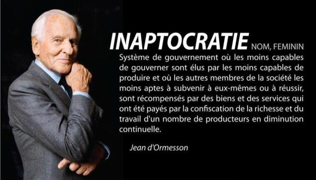 LIVESTRONG0210's tweet photo. "La🇫🇷est une inaptocratie" - Jean d'Ormesson @CitaroCapacityL https://t.co/nxoZbsfIcH