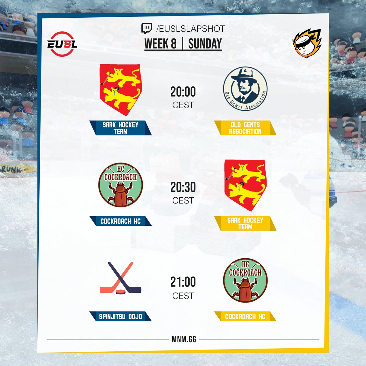 EUSLSlapshot's tweet image. Join us tonight at 20:00 CEST for four amazing match ups on twitch.tv/euslslapshot See you there!
