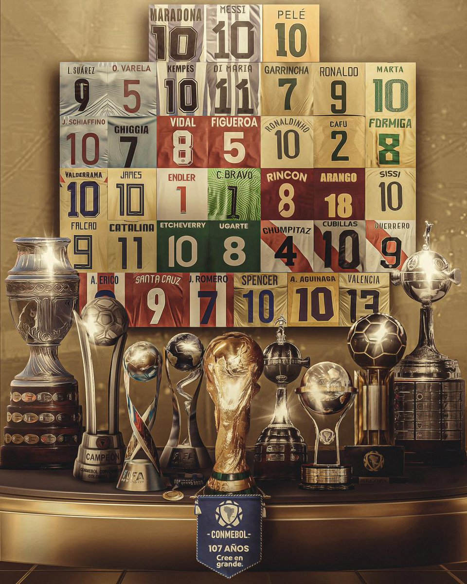 elgraficoweb's tweet photo. 🏆 Conmebol celebra sus 107 años y reconoce a todos aquellos sudamericanos que hicieron historia https://t.co/fAS1zxWkvv