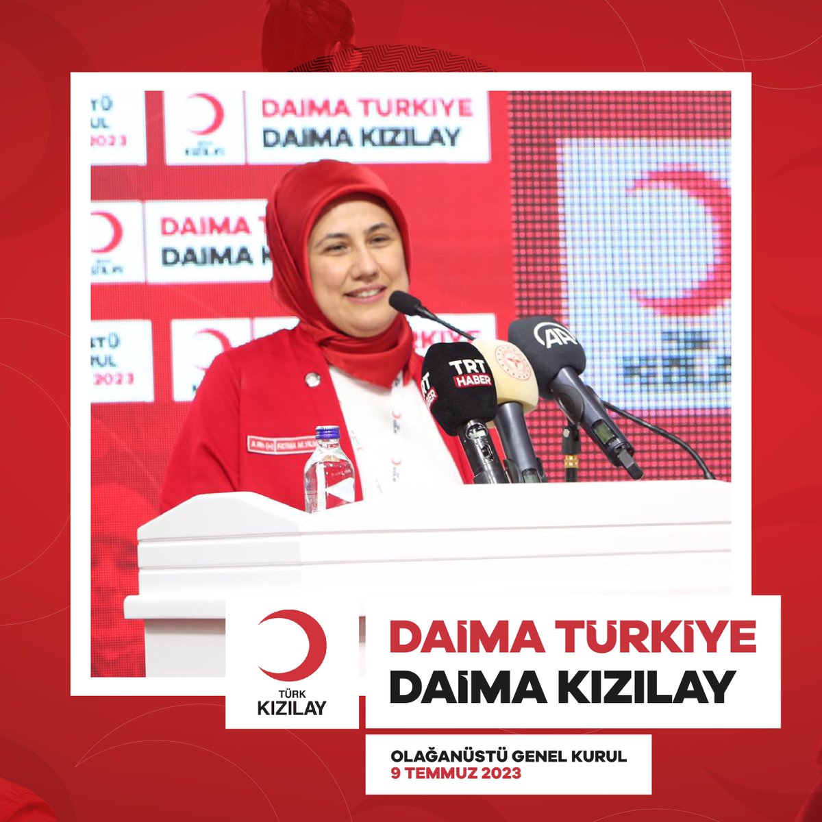 Yurdumuzun dört bir yanından gelen Kızılay delegelerinin oy kullandığı Olağanüstü Genel Kurulumuzda, geçerli oyların tamamını alan Prof. Dr. Fatma Meriç Yılmaz (@FmyilmazM), Kızılay Genel Başkanı seçildi. #DaimaTürkiyeDaimaKızılay